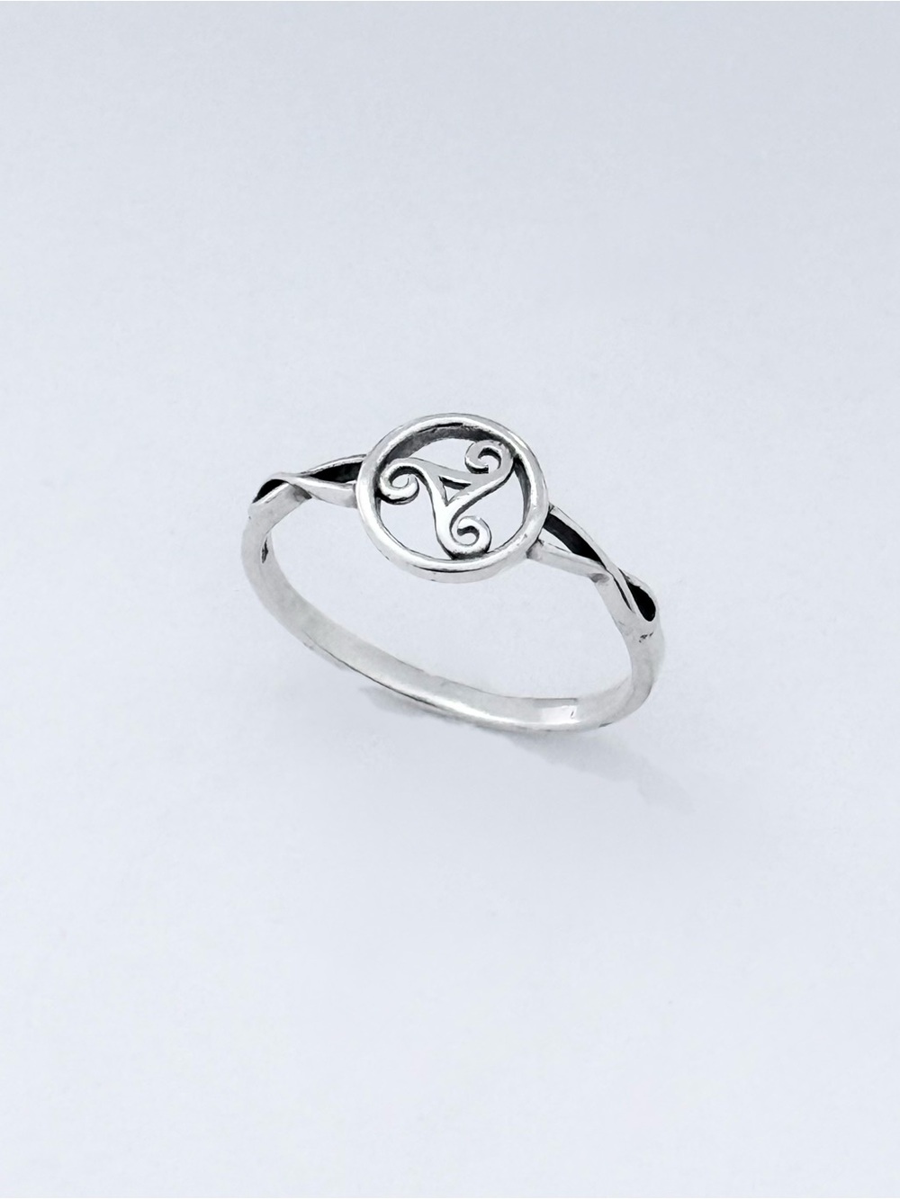 Sterling Silver Triskelion Ring, Triskele Celtic Silver Rings, Spirals Jewelry